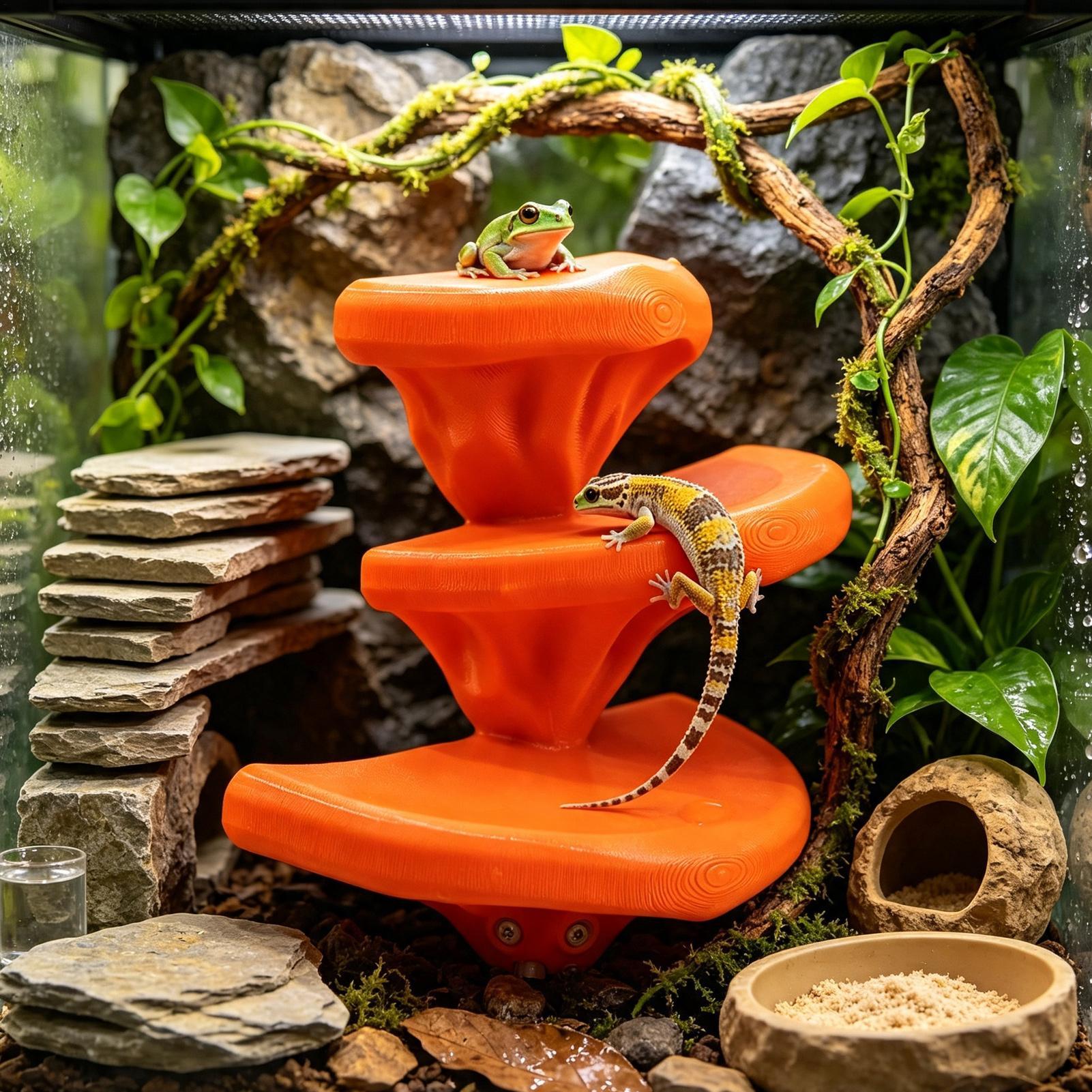 Marine Fish Tank - Gecko Tank Mushroom Decor Reptile Terrarium