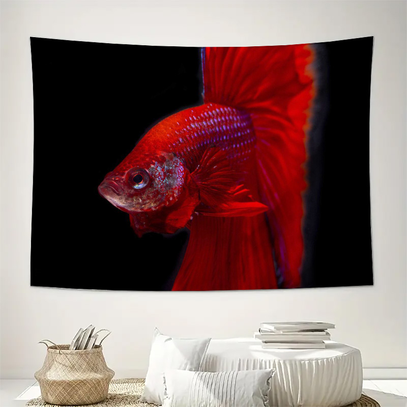 Vibrant Red Betta Fish Tapestr - đánh giá và giá Ocean Aquarium