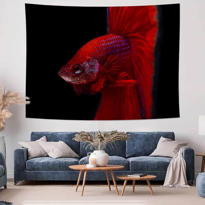Vibrant Red Betta Fish Tapestr - đánh giá và giá Ocean Aquarium